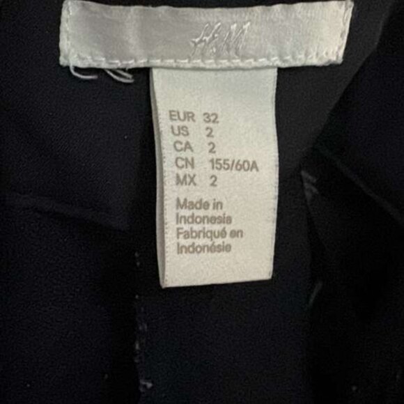 H&M Wide Leg Textured Dot Pants Trousers | High Waist Size 2 - Picture 3 of 5